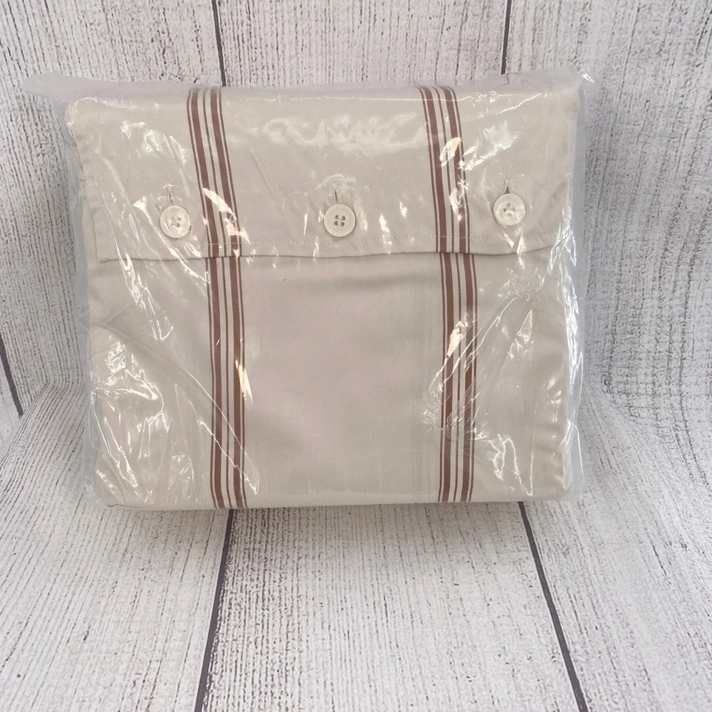 Cozy Earth Sheet Set King Maple Brown Striped Bamboo Viscose Cooling Bedding